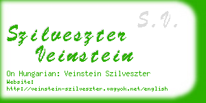 szilveszter veinstein business card